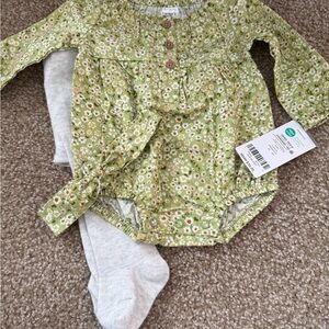 Carter's Green Floral Baby Outfit